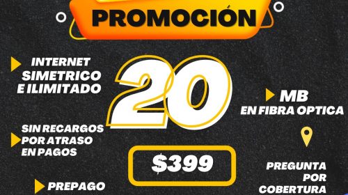 Internet de hasta 20mbps